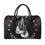 Victory King Of Boxing Print Leather Duffle Bag