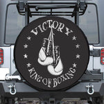 Victory King Of Boxing Print Leather Spare Tire Cover