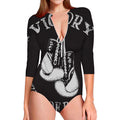 Victory King Of Boxing Print Long Sleeve Swimsuit
