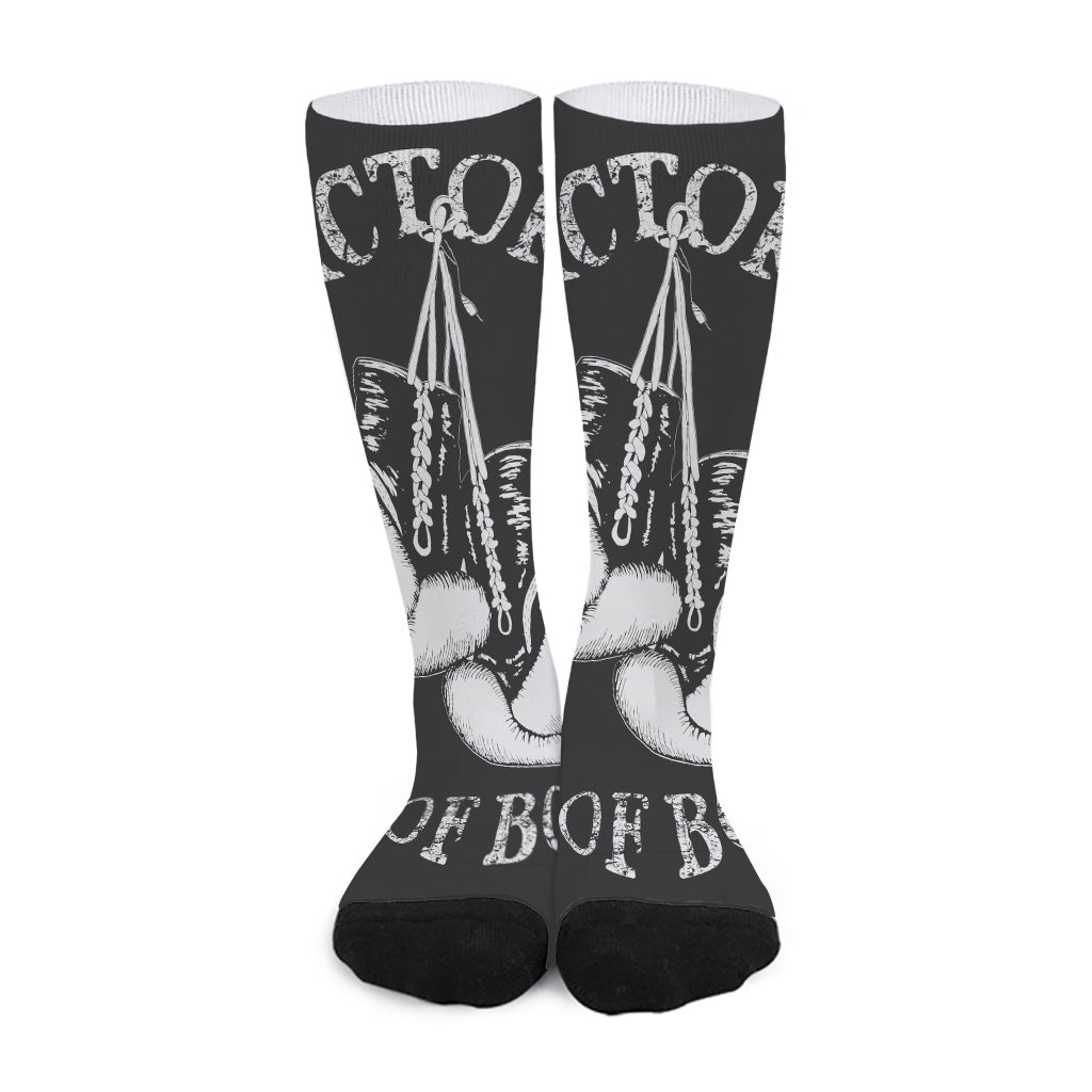 Victory King Of Boxing Print Long Socks