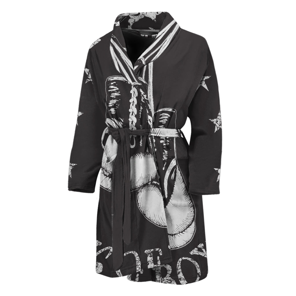 Victory King Of Boxing Print Men's Bathrobe