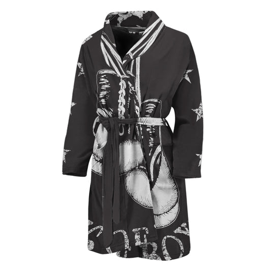 Victory King Of Boxing Print Men's Bathrobe