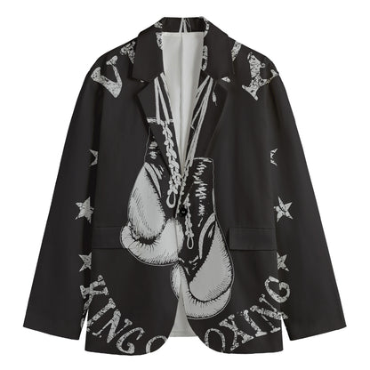 Victory King Of Boxing Print Men's Blazer
