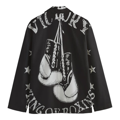 Victory King Of Boxing Print Men's Blazer