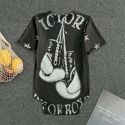 Victory King Of Boxing Print Men's Bodysuit