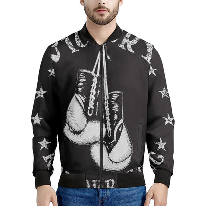 Victory King Of Boxing Print Men's Bomber Jacket