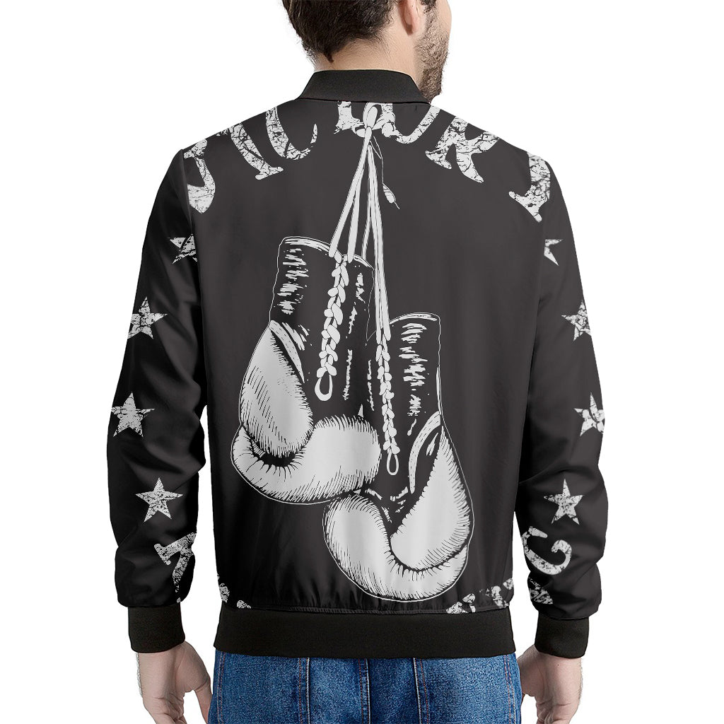 Victory King Of Boxing Print Men's Bomber Jacket