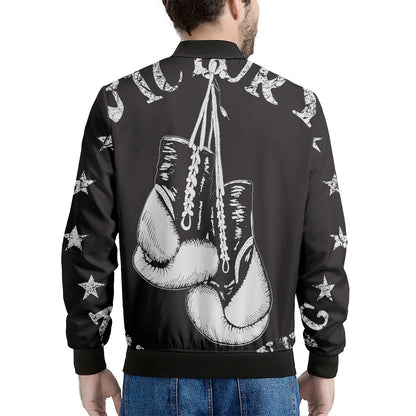 Victory King Of Boxing Print Men's Bomber Jacket