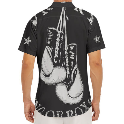 Victory King Of Boxing Print Men's Deep V-Neck Shirt