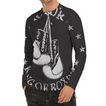Victory King Of Boxing Print Men's Long Sleeve Rash Guard