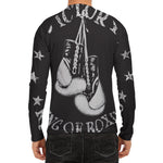 Victory King Of Boxing Print Men's Long Sleeve Rash Guard
