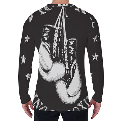 Victory King Of Boxing Print Men's Long Sleeve T-Shirt