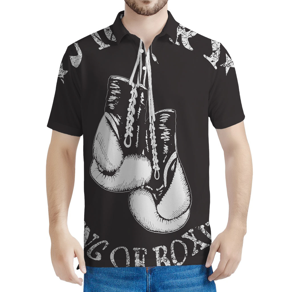 Victory King Of Boxing Print Men's Polo Shirt