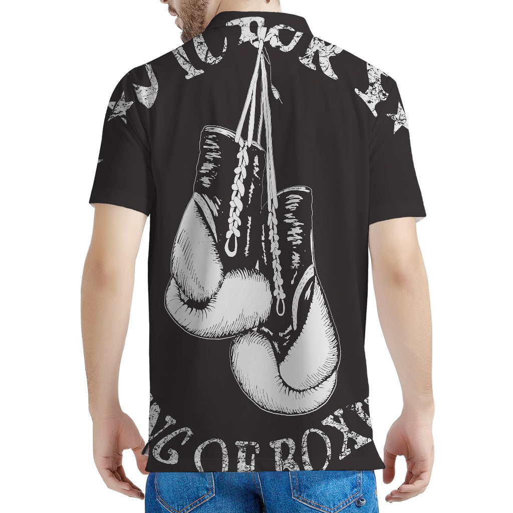 Victory King Of Boxing Print Men's Polo Shirt
