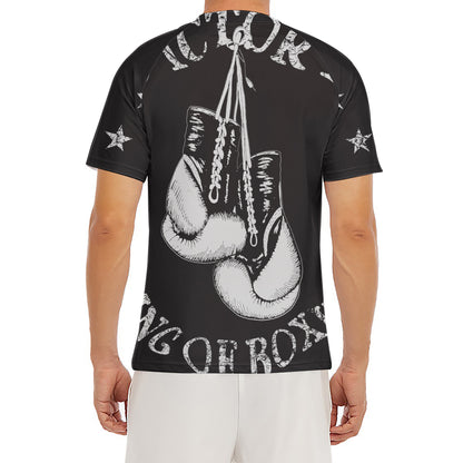 Victory King Of Boxing Print Men's Short Sleeve Rash Guard