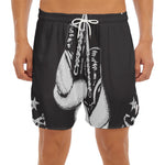 Victory King Of Boxing Print Men's Split Running Shorts