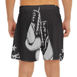 Victory King Of Boxing Print Men's Split Running Shorts