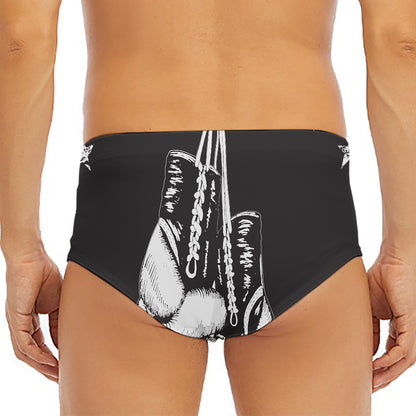 Victory King Of Boxing Print Men's Triangle Swim Briefs