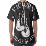 Victory King Of Boxing Print Men's Velvet T-Shirt