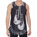 Victory King Of Boxing Print Men's Velvet Tank Top