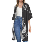 Victory King Of Boxing Print Open Front Beach Cover Up