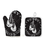 Victory King Of Boxing Print Oven Mitt And Pot Holder Set