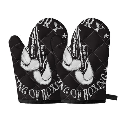 Victory King Of Boxing Print Oven Mitts