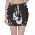 Victory King Of Boxing Print Pencil Mini Skirt
