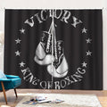 Victory King Of Boxing Print Pencil Pleat Curtains