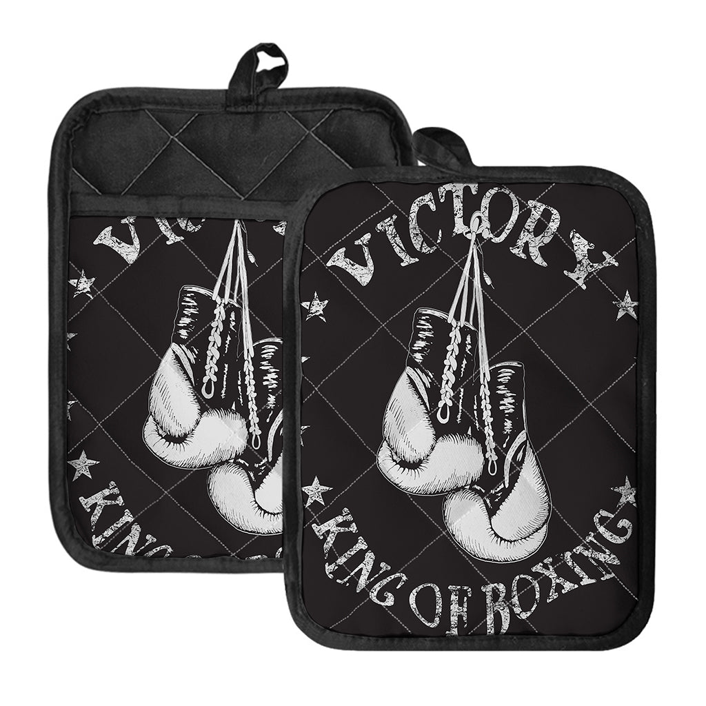 Victory King Of Boxing Print Pot Holders With Pocket