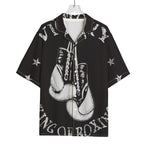 Victory King Of Boxing Print Rayon Hawaiian Shirt
