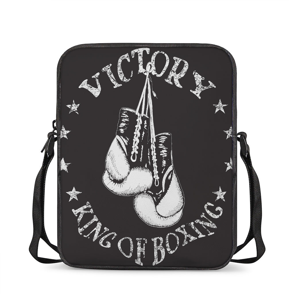 Victory King Of Boxing Print Rectangular Crossbody Bag
