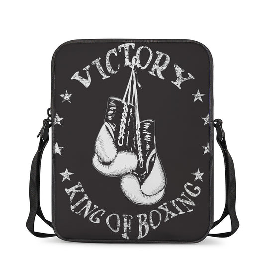 Victory King Of Boxing Print Rectangular Crossbody Bag