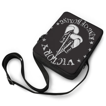 Victory King Of Boxing Print Rectangular Crossbody Bag