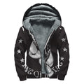 Victory King Of Boxing Print Sherpa Lined Zip Up Hoodie