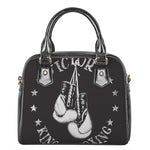Victory King Of Boxing Print Shoulder Handbag