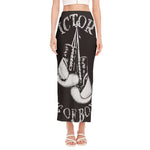 Victory King Of Boxing Print Side Slit Maxi Skirt
