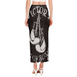 Victory King Of Boxing Print Side Slit Maxi Skirt