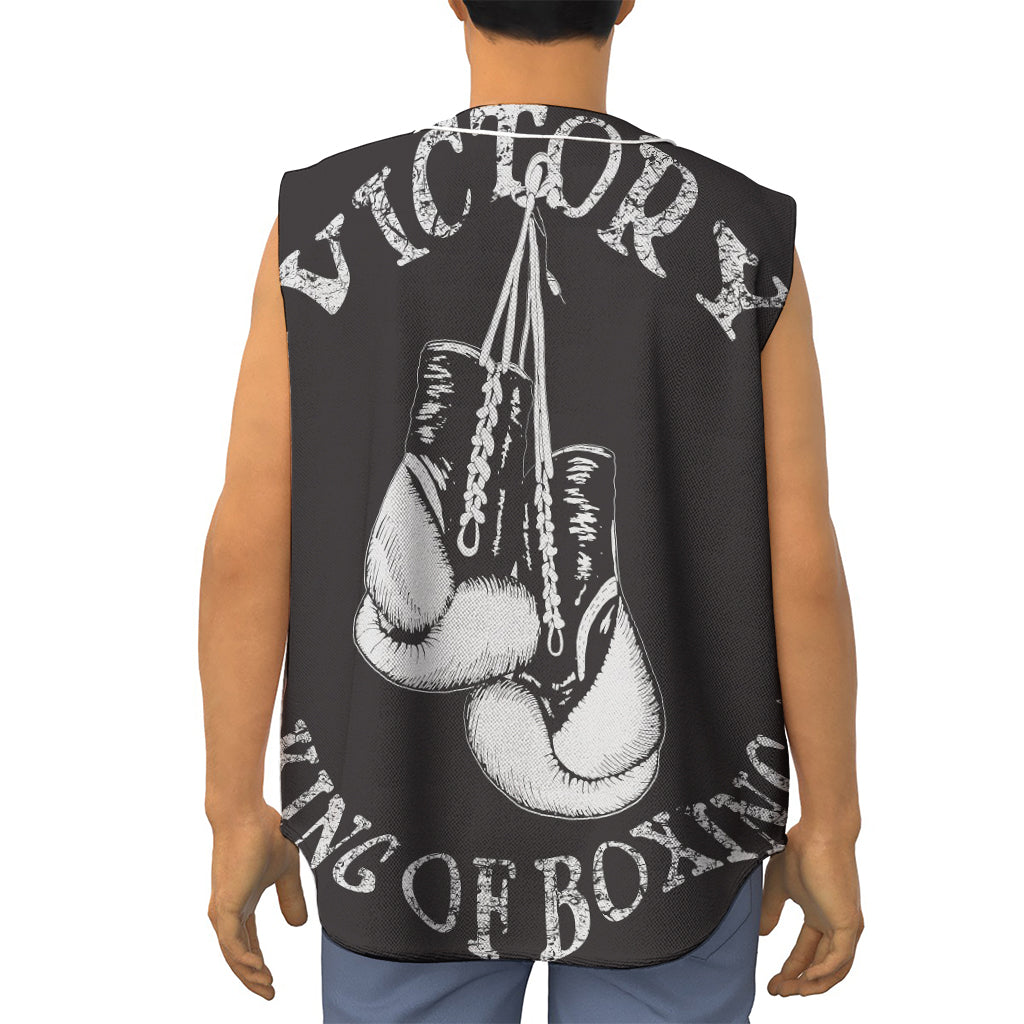 Victory King Of Boxing Print Sleeveless Baseball Jersey