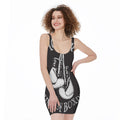 Victory King Of Boxing Print Sleeveless Bodycon Dress