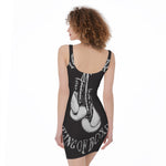 Victory King Of Boxing Print Sleeveless Bodycon Dress