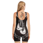 Victory King Of Boxing Print Sleeveless One Piece Swimsuit
