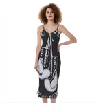 Victory King Of Boxing Print Slim Fit Midi Cami Dress