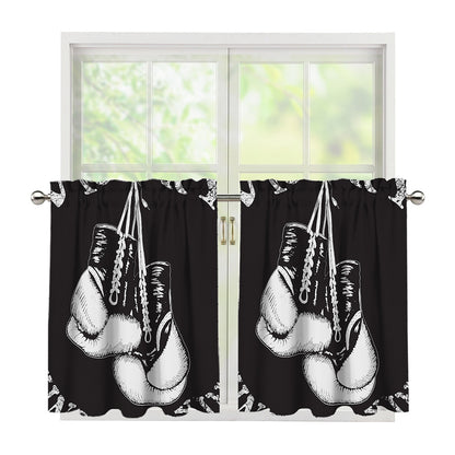 Victory King Of Boxing Print Tier Curtains