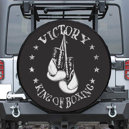 Victory King Of Boxing Print Tire Cover
