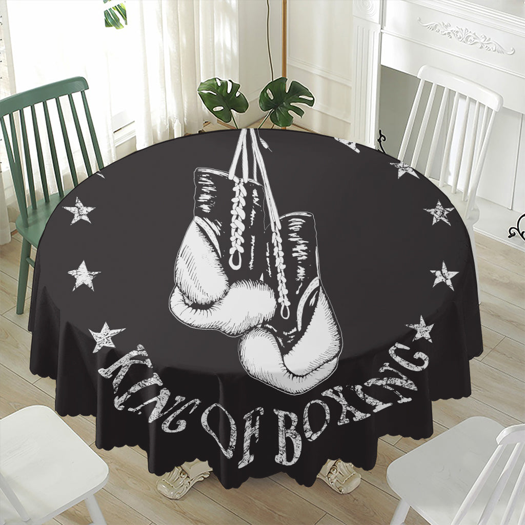 Victory King Of Boxing Print Waterproof Round Tablecloth