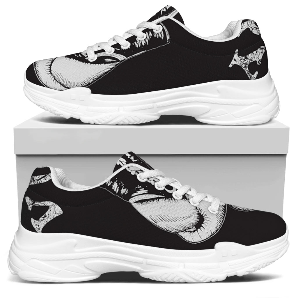 Victory King Of Boxing Print White Chunky Shoes