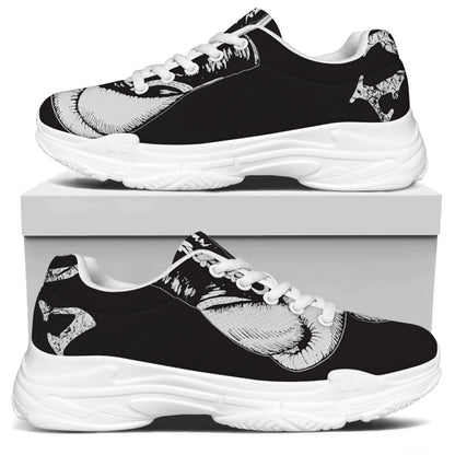Victory King Of Boxing Print White Chunky Shoes