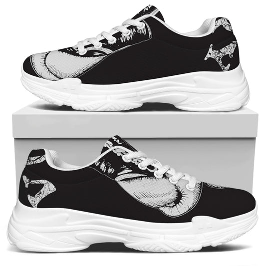Victory King Of Boxing Print White Chunky Shoes