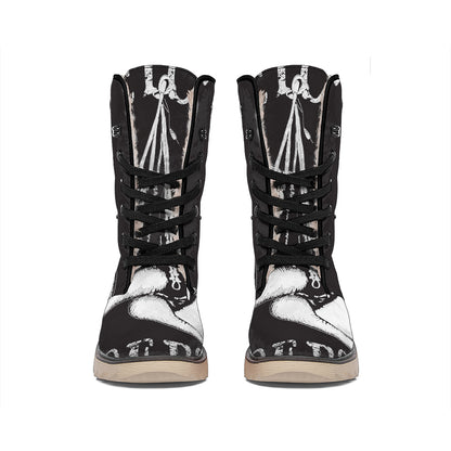 Victory King Of Boxing Print Winter Boots
